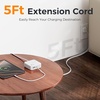image:imageTESSAN Surge Protector Extension Cord 5Ft Flat Plug Power Strip with 4 Outlets 4 USB Ports1 USB C 20W USB C Cable USB Charger 1050 Joules Protection Suitable for Home Office Dorm BlackGray