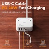 image:imageTESSAN Surge Protector Extension Cord 5Ft Flat Plug Power Strip with 4 Outlets 4 USB Ports1 USB C 20W USB C Cable USB Charger 1050 Joules Protection Suitable for Home Office Dorm BlackGray
