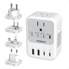 image:imageTESSAN 220V to 110V Voltage Converter US to Europe Universal Travel Adapter with 4 USB Ports 2 USBC 2 AC and EUUKJPFR Power Plug Adaptor International Step Down Transformer
